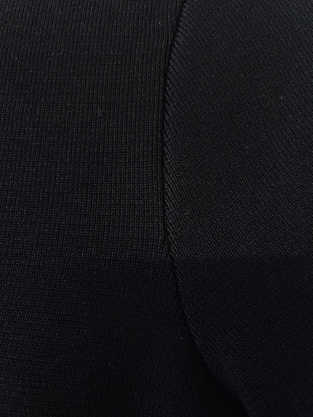 Camilla and Marc peplum black jersey ribbed knit bandage short sleeve midi dress. back of